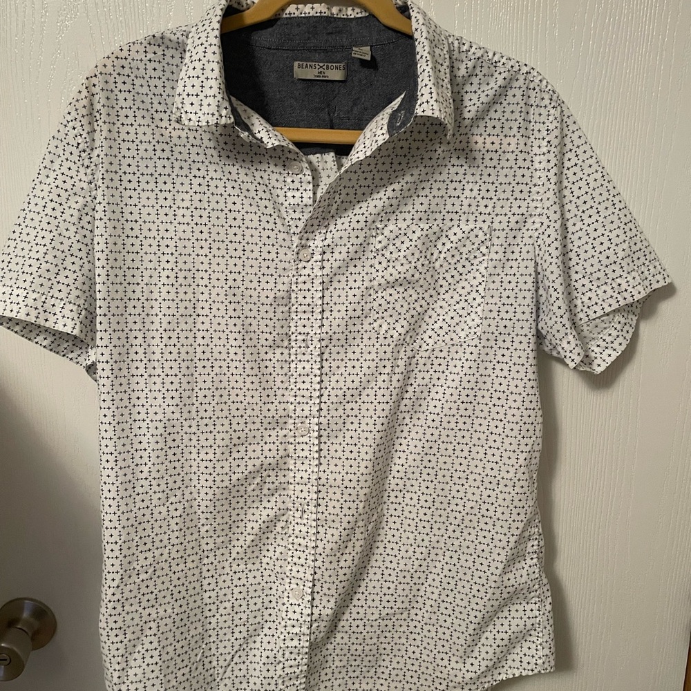 Beans & Bones Men's Patterned Casual Shirt Large